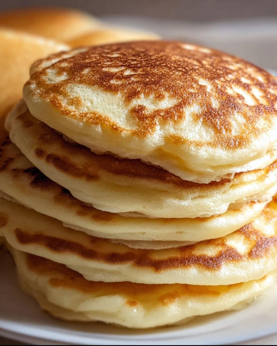 A tempting stack of golden brown Best Fluffy Pancake, showcasing their light and airy texture.