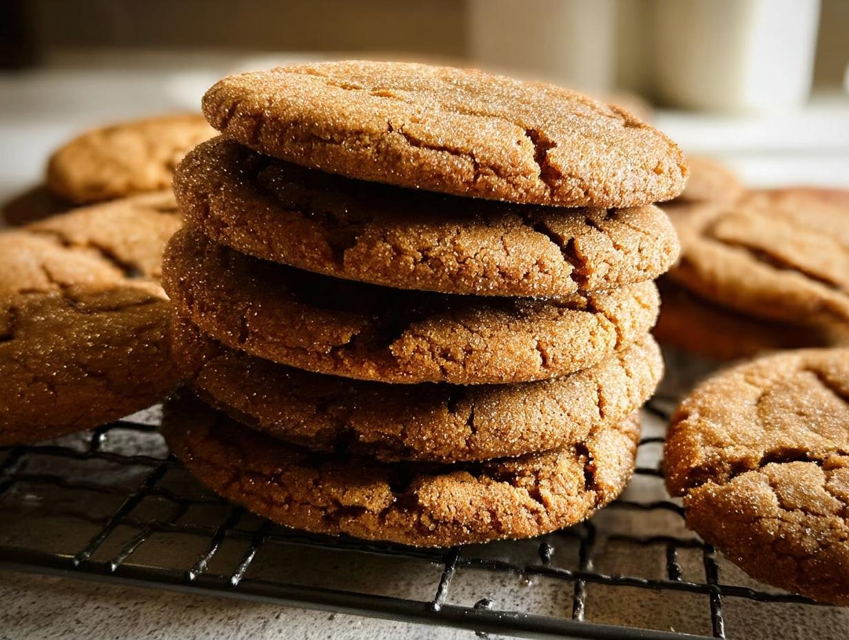 A stack of freshly baked Chewy Maple Pumpkin Cookies on a cooling rack, showing their soft texture.