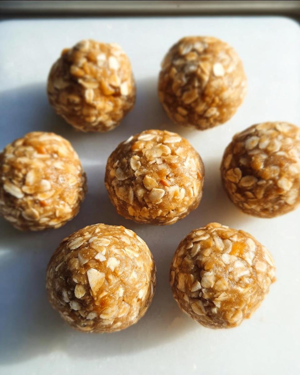 Seven Best Butterscotch Protein Balls arranged on a white surface, showing their texture and golden color.
