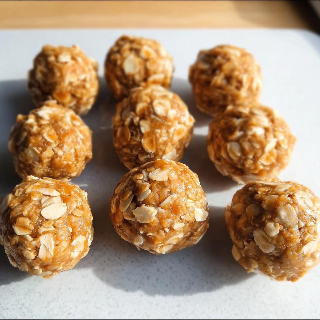 A tempting view of nine butterscotch protein balls, perfect for a healthy snack.