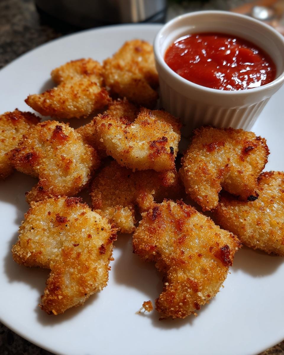 A plate of golden-brown Ghost Mozzarella Bites served with a side of marinara sauce for dipping.
