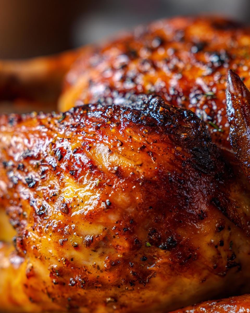 Detailed close-up of a roasted Orange Glazed Turkey Breast, showing the glistening glaze and crispy skin.