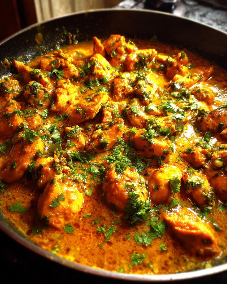 Close-up of Texas Roadhouse Butter Chicken Skillet, garnished with fresh parsley.