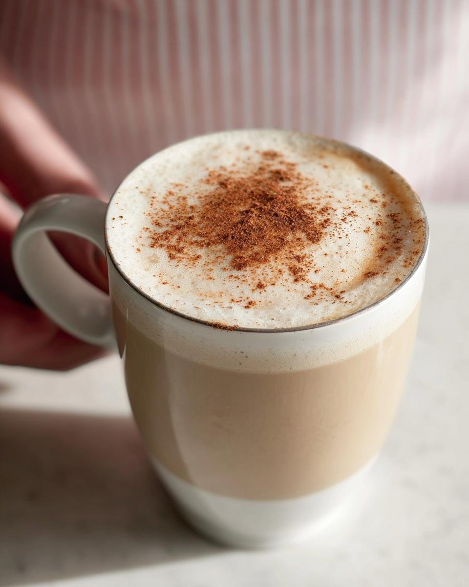 Close-up of a creamy Chai Tea Latte in a tall mug, topped with thick foam and a sprinkle of cinnamon.