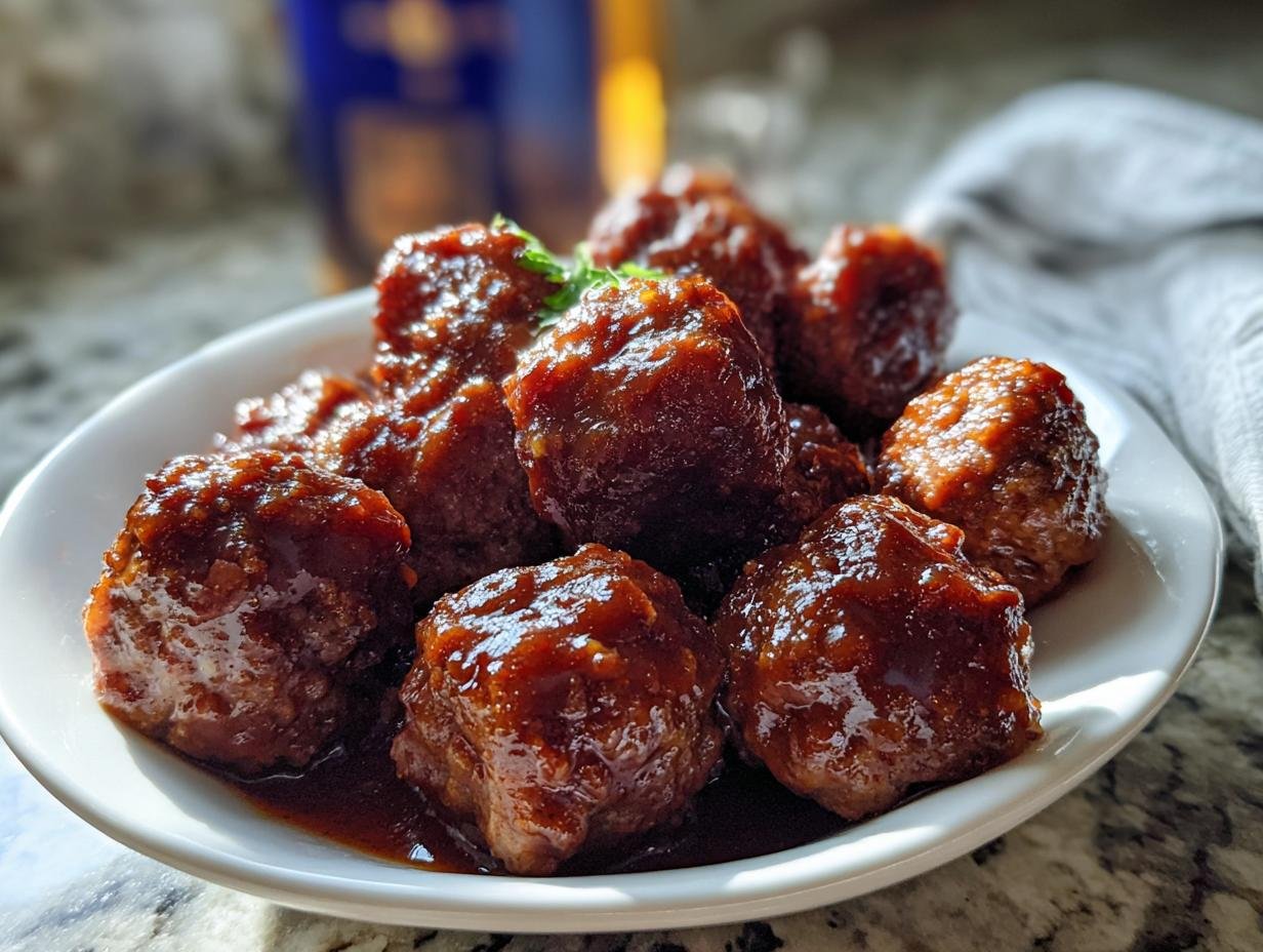 Close-up of saucy meatballs served on a white plate, perfect for healthy family dinners that kids enjoy.