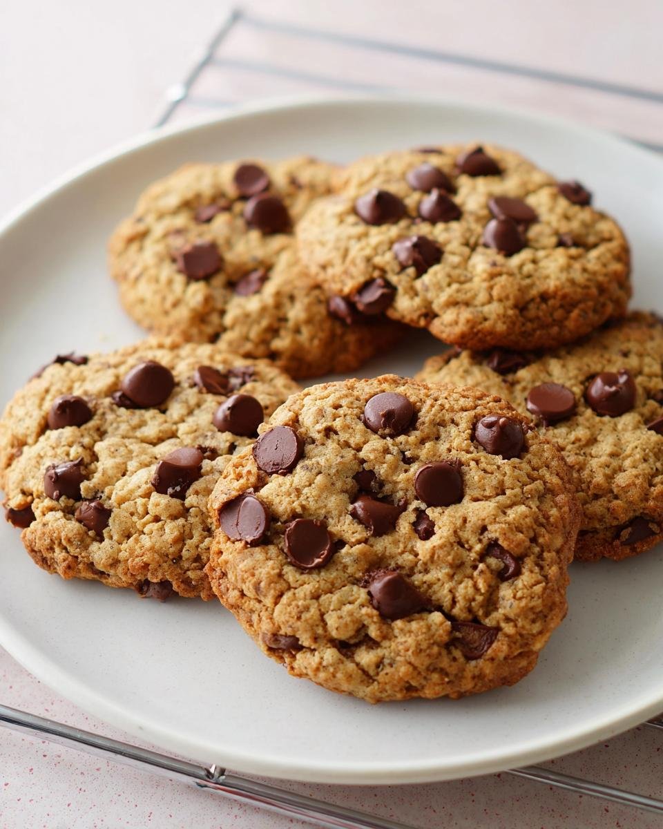 A plate featuring several freshly baked, chewy Quick Chocolate Chip Cookies Ready Fast, loaded with melted chocolate chips.