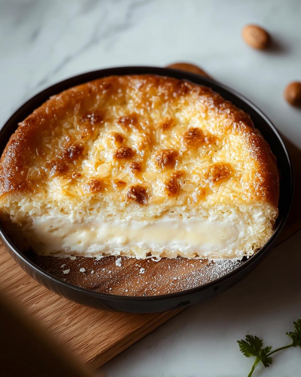 A slice of German Bee Sting Cake showing a thick, creamy filling and a golden, almond-topped crust.